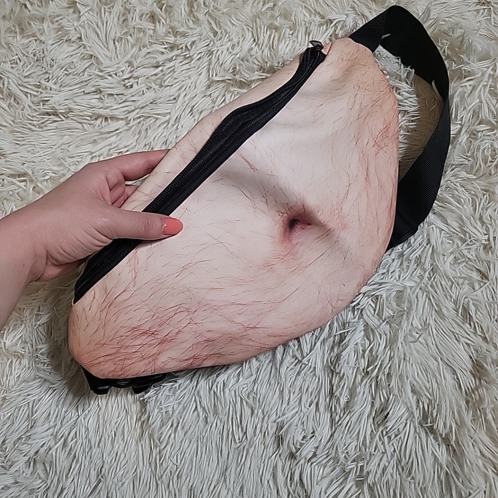 Funny Men's Beer Belly Hairy Fannypack Bag Pouch Waist Bag Unisex Festival Party